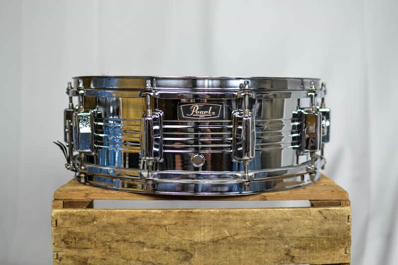 1970s Pearl 5x14 "Jupiter" B-4514 Chrome Over Brass Snare Drum image 1