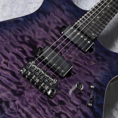Mayones AQUILA Elite S6 - Dirty Purple Blue Burst Gross - image 3