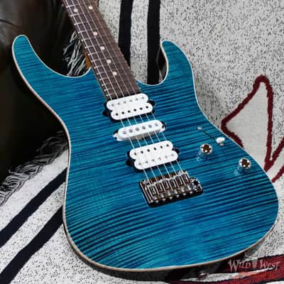 Suhr Custom Modern HSH Basswood Body with Flame Maple Top Roasted Maple Neck Trans Teal 6.80 lbs image 8