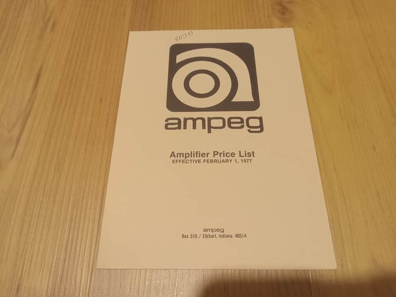 Vintage February 1977 Ampeg Amplifier Price List! Rare, Original Case Candy, Paperwork! image 1