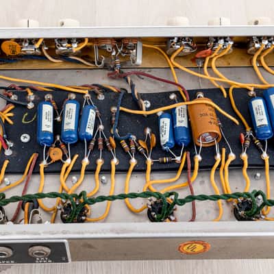 1964 Fender Bassman 6G6-B Tuxedo Brown Panel Blonde Vintage Piggyback Tube Amp, 100% Original w/ Oxford 12M6 image 15