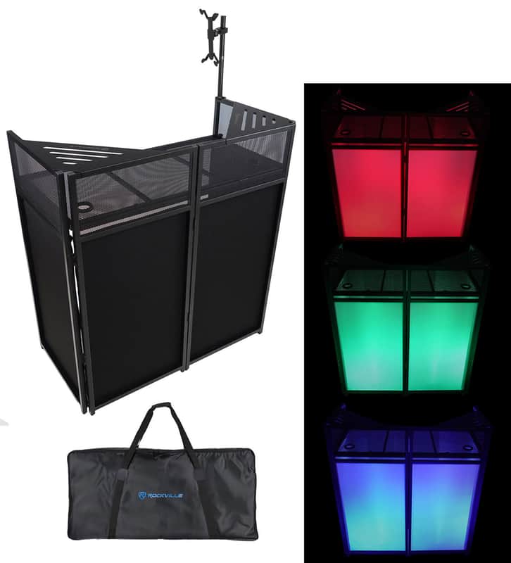 Rockville ROCKBOOTH DJ Event Booth Facade w/Table+Bag+Scrims+Tablet Holder image 1