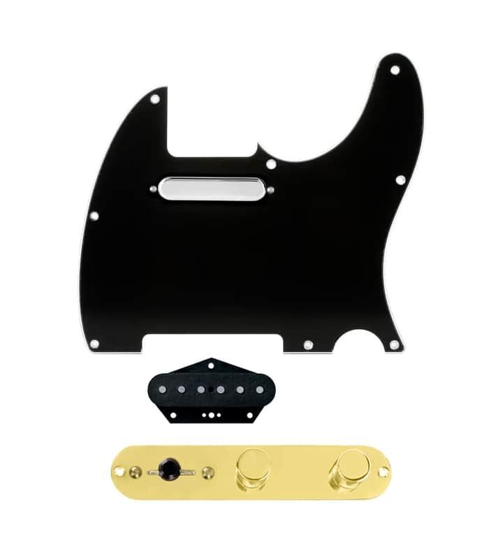 920D Custom Texas Vintage Loaded Pickguard for Tele With Black Pickguard and T4W-G Control Plate image 1