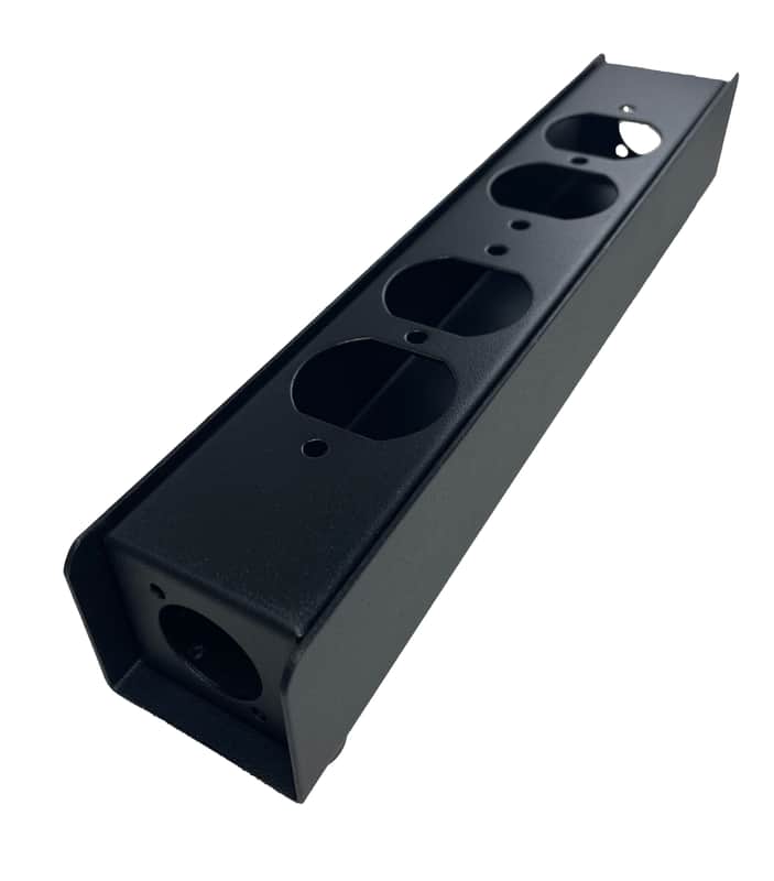 PROCRAFT PB1E-2X2DUP-BK Steel Project Box 10-5/8" x 1-7/8" x 1-5/8" w/ 2 D +2 AC image 1