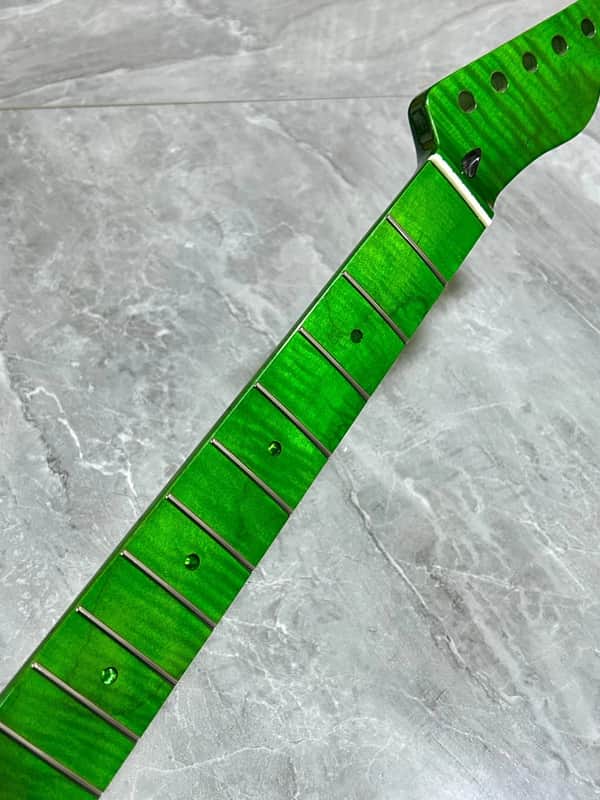 Green AAA Stainless steel 22fret 25.5inch flame Maple Electric guitar neck part image 1