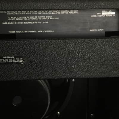 Vintage Fender Musical Instruments Sidekick Reverb 65 MIJ 1985 Blackface Guitar Amp Rivera Era Japan image 4