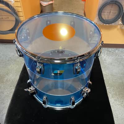 Ludwig Vistalite 50th-Anniversary Pro Beat 3-Piece Shell Pack with Matching Snare Drum; Blue/Clear/Blue image 7