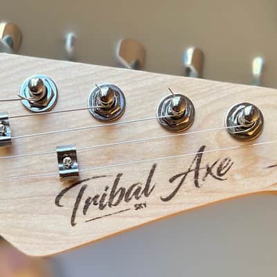 IYG Tribal Axe Custom Stratocaster-style Sky, living art, custom wired, mucho mojo tone machine! image 3
