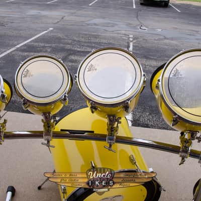 Vintage North Yellow 6 Piece Drum Set with Gibraltar Rack image 12