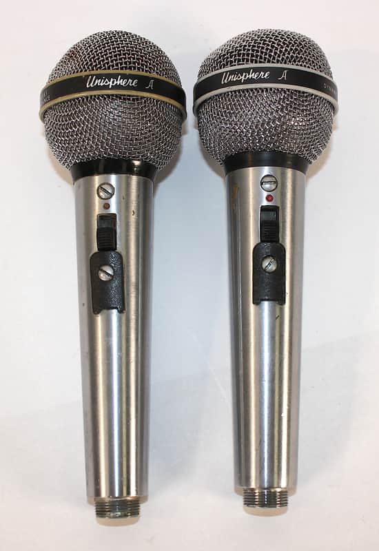 Pair Shure PE 585 Unisphere A Microphones • 1970's Vintage image 1