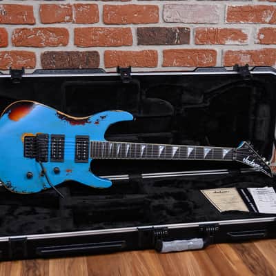 Jackson USA Custom Shop SL 2H FR Soloist Robin Egg Blue over 3-Tone Sunburst Nitro Tour Relic 2026 w/OHSC image 2