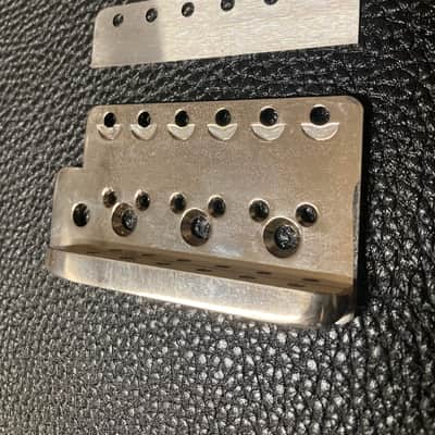 Wudtone Lefty Strat Tremolo Bridge Plate CP HOLY GRAIL 2-1/6" string spaced 2025 - Aged nickel image 2