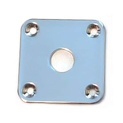 Guitar Parts - JACK PLATE Flat Flush SQUARE - CHROME image 1