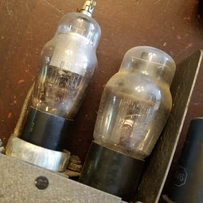Victor Early Rare model A projector tube amp 6V6? Animatophone 40A? 1930s - Silver wrinkled paint image 5