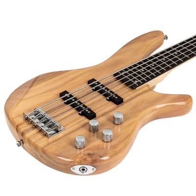 🎸5 String Glarry "EyeBuzz" S Style Electric Bass Guitar +Rosewood Fretboard Soft +Case/Gig Bag +Strap+Cable +Pick!🎸 image 4