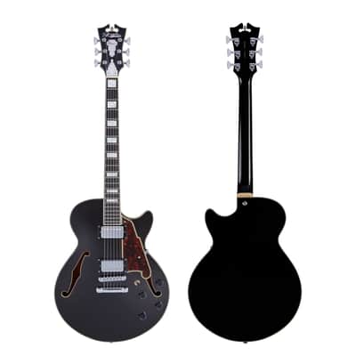 D'Angelico Premier SS Semi-Hollow Body Electric Guitar, Black Flake w/Gig Bag image 22