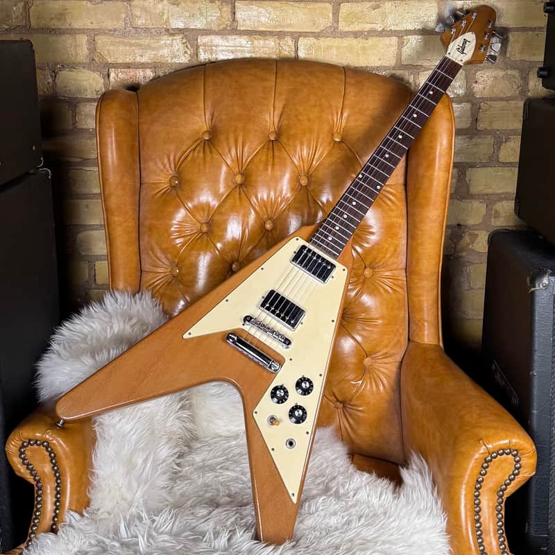 1975 Gibson Flying V Vintage Natural Made In Kalamazoo Electric Guitar W/ Original Hardshell Case!