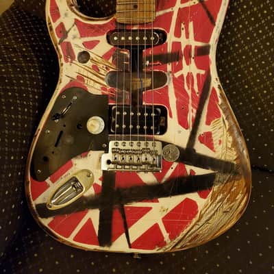 EVH (Partscaster) Frankenstrat 2000s Striped RED/WHITE 3 DAYS LEFT! image 11