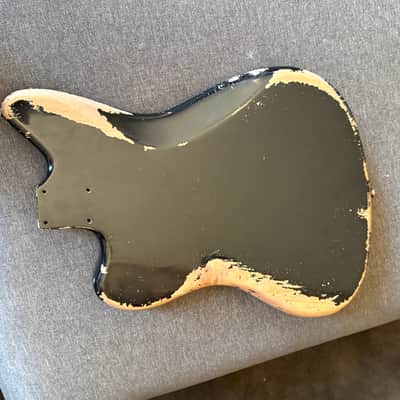 WARMOTH JAZZMASTER BODY • MJT BLACK NITRO RELIC • MASTERY BRIDGE & VIBRATO • NO PICKUPS image 18