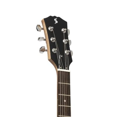 STAGG Standard Series Electric Guitar With Solid Mahogany Body Flat Top CHERRY image 6