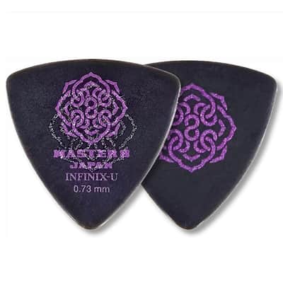 Master 8 Infinix-U Hard Polish + Hard Grip Large Triangle Guitar Pick 6 Pack .73mm image 1