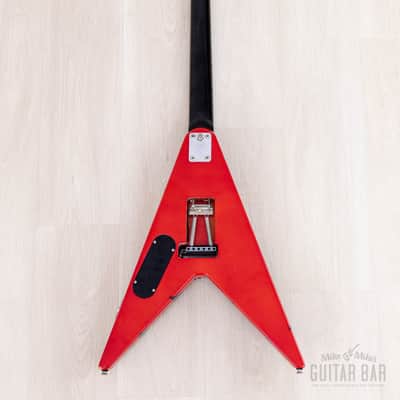 1980s Aria Pro II XX Deluxe Flying V Partscaster Orange With Black Zebra, Japan Matsumoku image 3