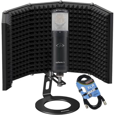 Universal Audio Sphere LX Modeling Microphone - Aokeo Mic Isolation Shield - XLR Cable Bundle image 1