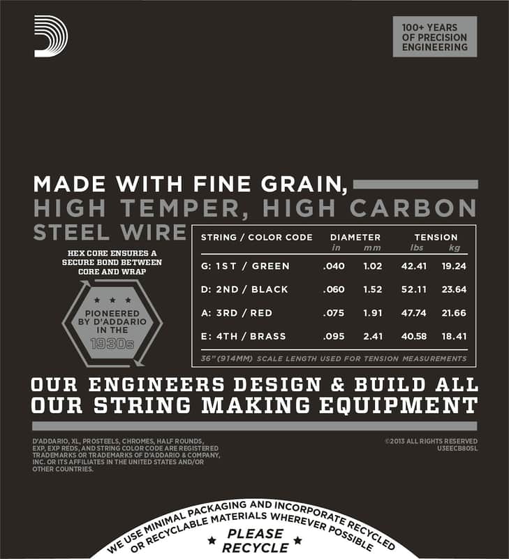 D'Addario ECB80SL Chromes Super Long Scale Bass Guitar Strings, Light Gauge image 2