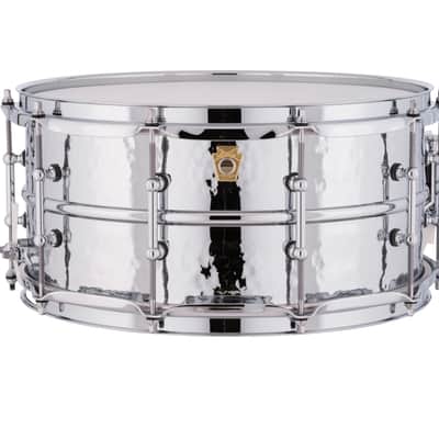 Ludwig *Pre-Order* Supraphonic 6.5x14" Hammered Chrome Tube Lug Snare Drum LM402KT | Made in the USA | Special Order | Authorized Dealer image 1