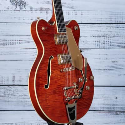 *DEMO* Gretsch Electromatic LTD Flame Okoume Broadkaster w/Bigsby | Roundup Orange image 4