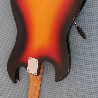 Vintage 1970s Aria Lyle Teisco Guitar Offset Strat Style 2 PU Japan Sunburst Dreamy Shoegaze Tones! image 9