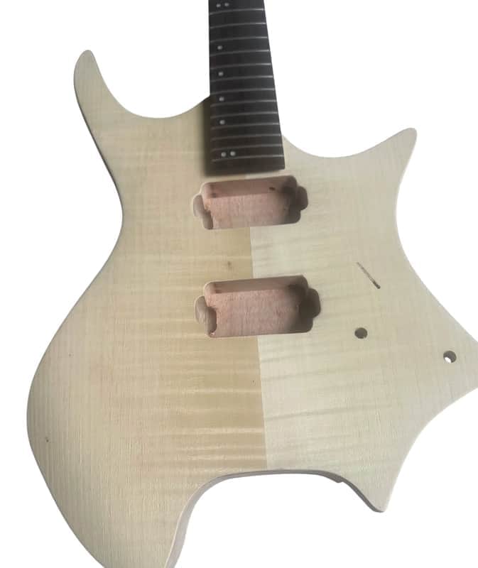 Mahogany Headless Guitar Body, with Maple Neck, Rosewood Fingerboard image 1