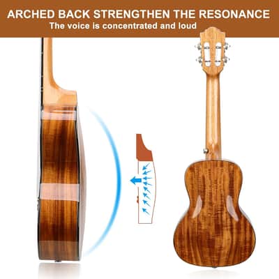Concert Ukulele 23 inch 4 Strings Ukeleles For Beginners, Sapele Ukele with Ukulele Case and Ukele String Set image 2