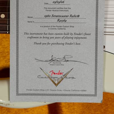 2006 Fender Custom Shop '60 Stratocaster Relic Olympic White w/OHSC image 12