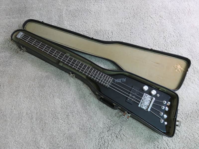 Vintage 1980s Hohner Hondo Cort Alien Headless Bass Guitar Black Clean Kramer Duke Clone image 1