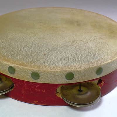Ludwig 1930's Vintage School Tambourine with Hand Drum image 12