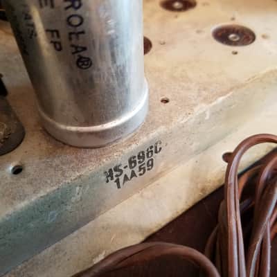 Motorola 6BQ5 12AX7 tube pre and power amp HS-709D HS-696C Console Stereo 1959 - Gold image 12