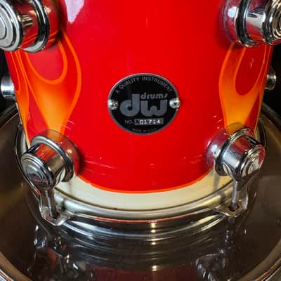 Rikki Rockett's Poison, 1990-1992 Flesh and Blood Tour DW 7-Piece Drum Set Early 1990s - Custom Red Flame Graphic by Cycle Fab image 11