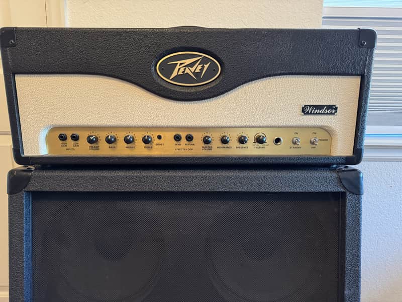 Peavey Windsor 100-Watt 4x12" Guitar Half Stack 2000s - Black and Cream image 1