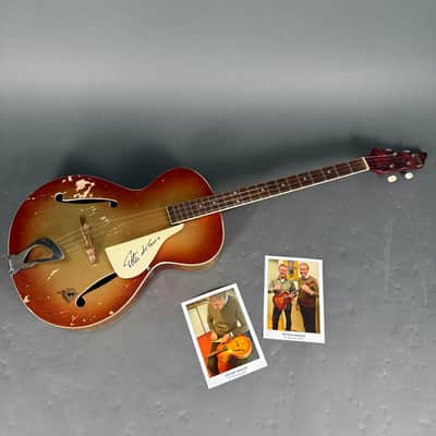 Framus Peter Kraus 5/140 Solist 1959 signed Autogram goldsparkleburst 4 string image 12