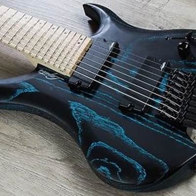 Legator GHFB8 Ghost Fanned Fret 8-String Electric Guitar Maple Board Blue Ash image 3