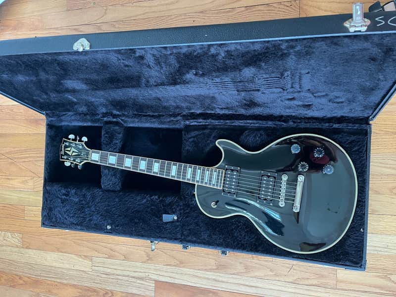 1990's Fernandes Burny LC-75 John Sykes Custom Black ALL Mahogany body Made in Japan image 1