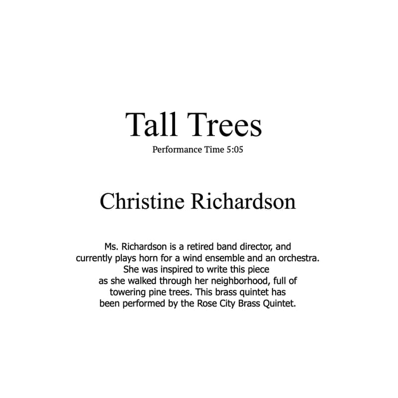 Tall Trees for Brass Quintet by Christine Richardson image 1