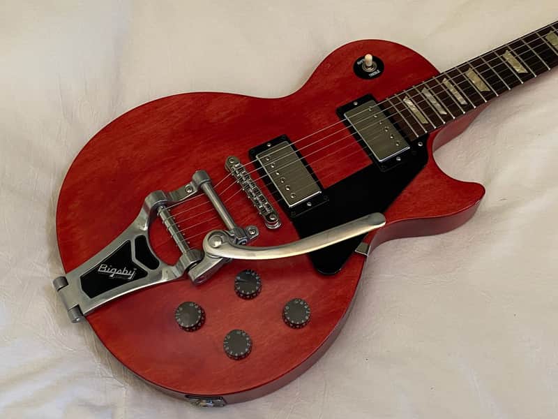 2012 Gibson Les Paul Studio Bigsby Vibrato - Heritage Cherry Satin - Free Pro Setup image 1