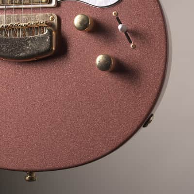 Ernie Ball Music Man Valentine Electric Guitar - Pink Champagne Sparkle w. original deluxe gig bag image 8