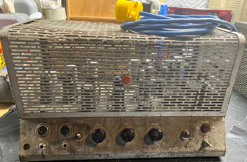 Restored RCA MI-12224 Guitar PA Tube Amplifier 1940s in Grey image 1