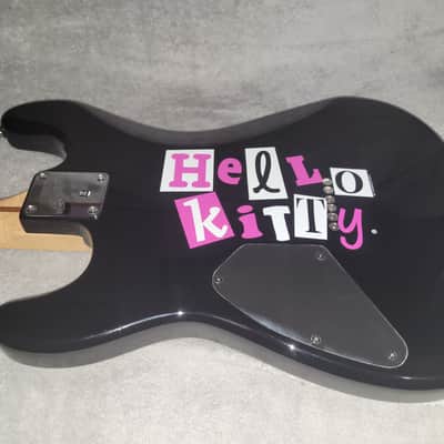 2006 Fender Squier Hello Kitty Stratocaster black guitar COLLECTORS ITEM image 12