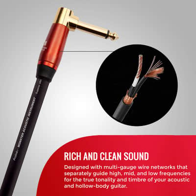 Monster Prolink Acoustic Instrument Cable. 21 ft Guitar Cable. Right Angle to Straight Monster Cable w/ Superior Delivery Speed. Rich & Clean Sound Monster Cord. Monster Instrument Cable image 3