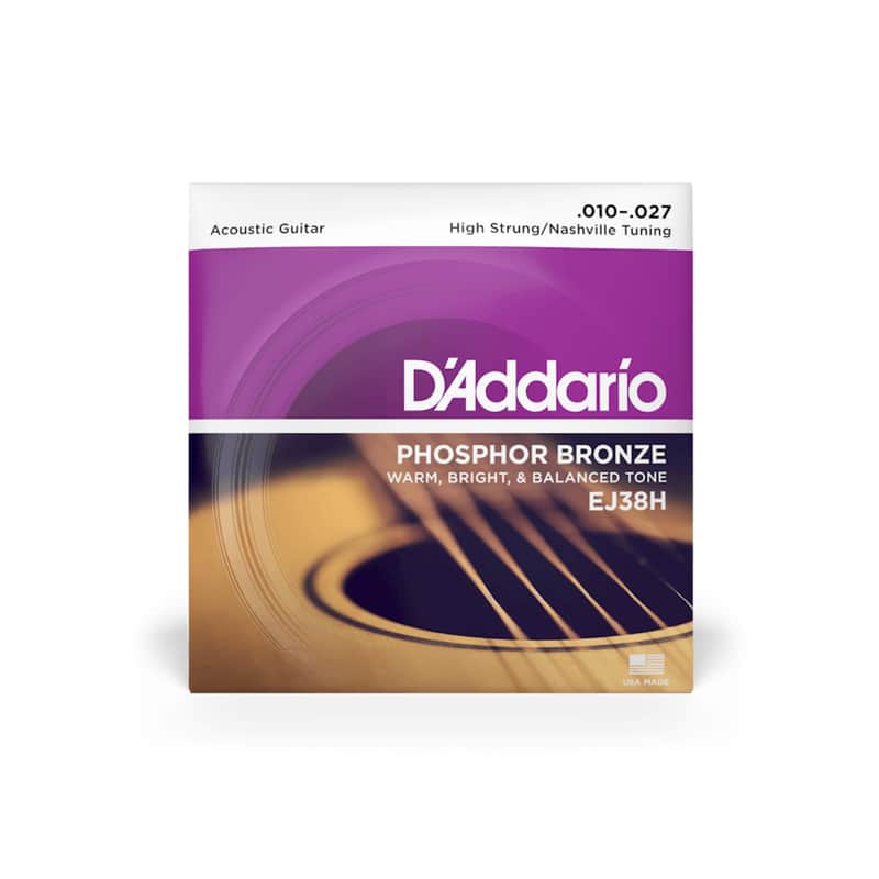 D'Addario Acoustic Strings High Strung/Nashville Tuning EJ38H - .010 - .027, Phosphore Bronze image 1