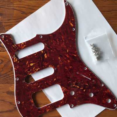 Brio HSS Strat 11 Hole, Rounded Pickup Corners, 3 Screw Humbucker Mounting Holes Vintage Tortoise Shell image 3